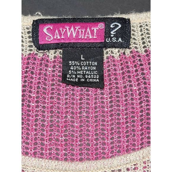 Say What? Women's Short Dolman Sleeves Multicolor Striped Bohemian Top Size L - Picture 4 of 9